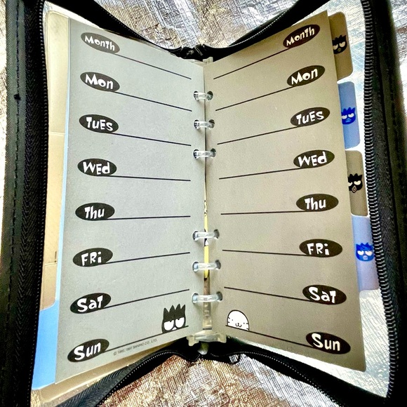 Vintage, 1997 Sanrio, Badtz Maru: Weekly Planner/Organizer w/zippered case - Picture 5 of 6